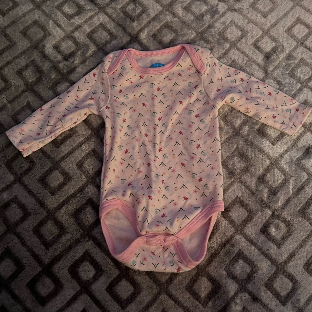 Bon Bébé Pink Long Sleeve Onesie